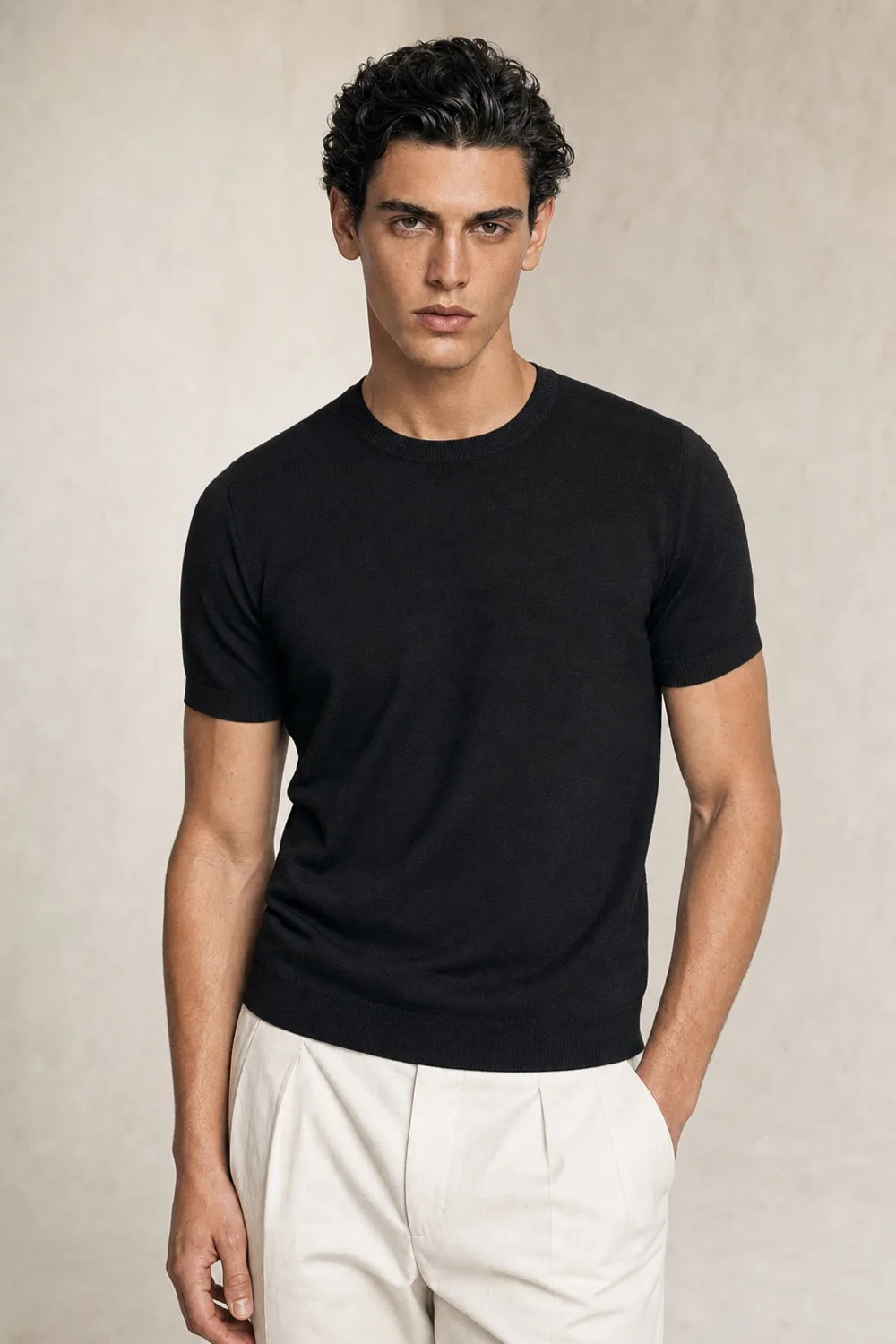 Merino Wool Knit T-Shirt
